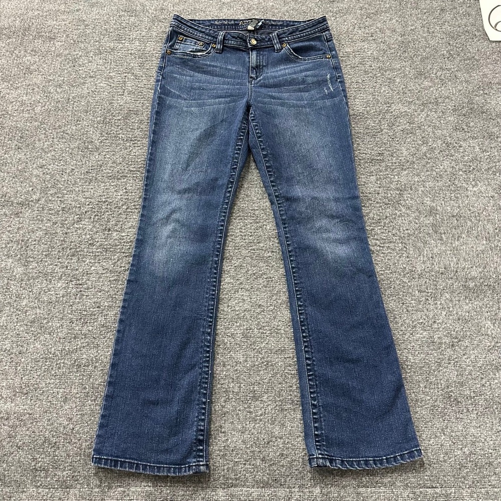 Apt. 9 Jeans Womens Size 10 Blue Baby Bootcut Modern Stretch Embellished Denim